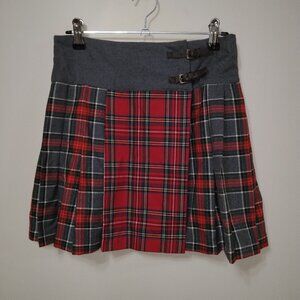 New without tags girls PATACHOU red and gray plaid skirt with pleats size 10
